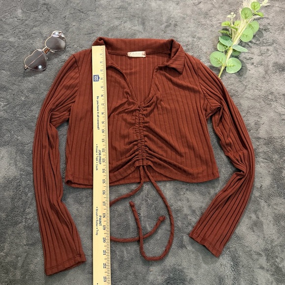 Altar'd State Rust Ribbed Crop Top - Picture 4 of 5